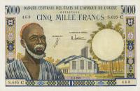 p304Cd from West African States: 5000 Francs from 1965